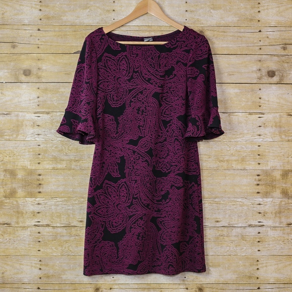 Muse Dresses & Skirts - Muse Cocktail Dress Paisley Black & Purple Size 6